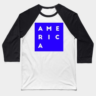 United States of America | American square letters | Blue Baseball T-Shirt